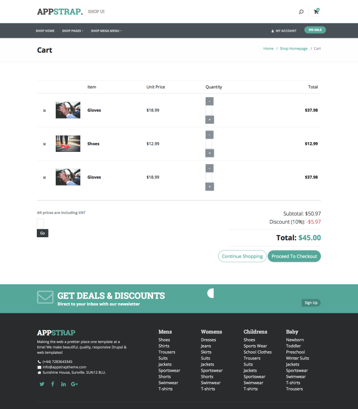 shop-cart page thumbnail